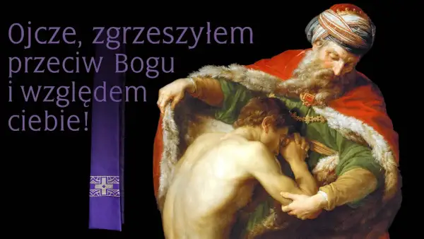 Obraz przedstawia powracającego syna marnotrawnego, który wyznaje winę. Czy można spowiadać się samemu? To pytanie, na które odpowiedź można znaleźć w tej scenie.