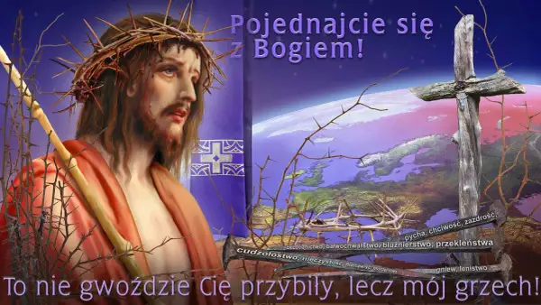 Jezus w koronie cierniowej, z krzyżem i gwoździami. Czy każdy grzech nieczystości jest ciężki? To mój grzech Cię przybił.